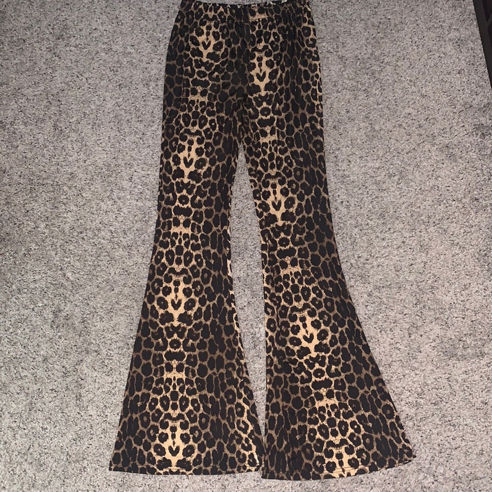 Leopard print bell bottoms